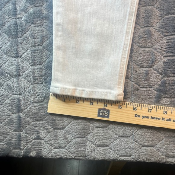 Express Denim Perfect Super High Rise Cropped Legging White Tie Waist Jeans 8 - Picture 8 of 9
